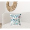 18" X 18" Blue And White Paisley Blown Seam Suede Throw Pillow - 2 of 4