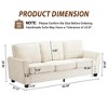 83" Modern 3-Seater Sofa, Minimalist Living Room Couch, Beige Chenille Deep Seat Sofa with Washable Covers & Curved Armrests, Comfy Couch for Bedroom - 2 of 4
