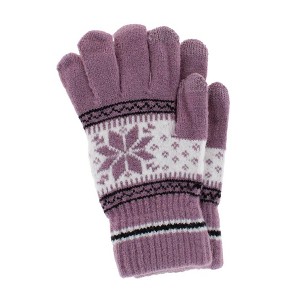 CTM Women's Snowflake Pattern Touchscreen Winter Gloves - 1 of 3