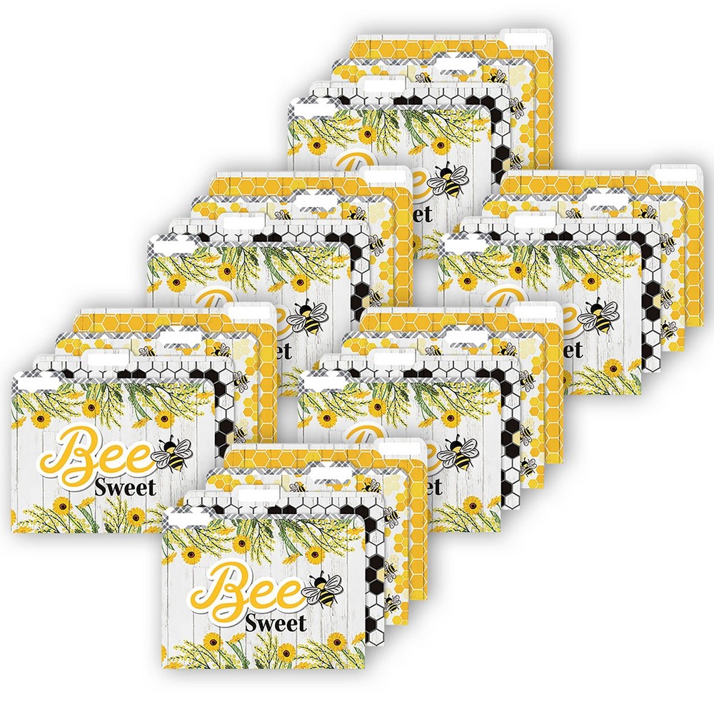 24pk The Hive File Folders - Acme United: Decorative Office Supplies, Cardstock, Multi-Colored, 11.5" x 9", 20 Sheet Capacity