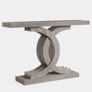 Tribesigns 39-inch Wooden Console Tables with Geometric Base - 1 of 4