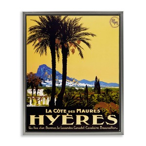 Stupell Industries Vintage Tropical Travel Ad Black Framed Floater Canvas Wall Art - 1 of 4