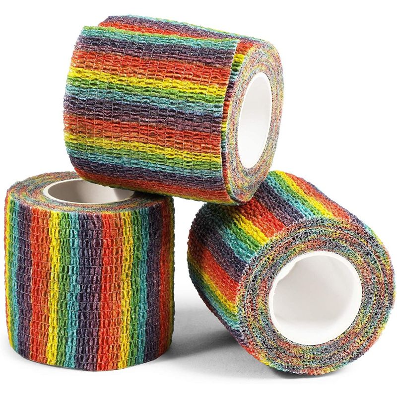 Zodaca 6 Rolls Self Adhesive Bandage Wrap 2 Inch x 5 Yards - Cohesive Vet Tape for First Aid, Sports, Tattoo (Rainbow Colors), 4 of 5