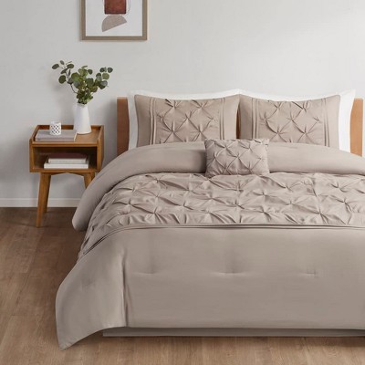 5 Piece Cavoy Comforter Set - Luxe Diamond Tufting, All Season Bedding, Matching Bed Skirt, Decorative Pillows