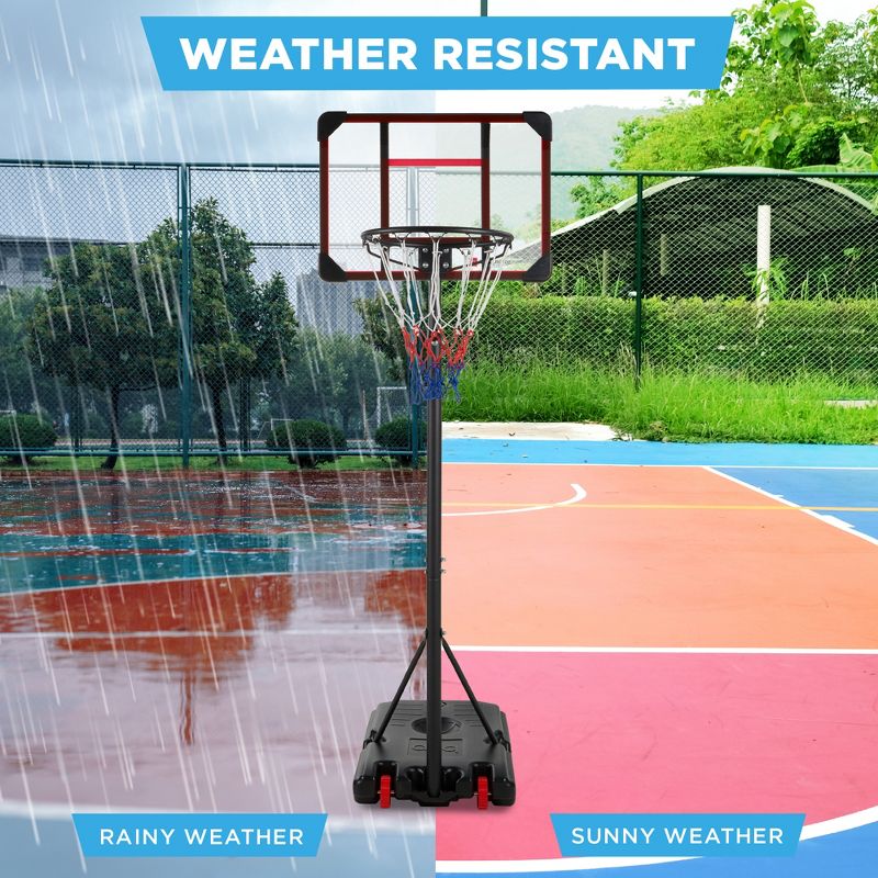 Best Choice Products Kids Height-Adjustable Basketball Hoop, Portable Backboard System w/ 2 Wheels, 3 of 8