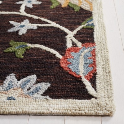 Blossom BLM568 Machine Made Tufted Area Rug - Brown/Yellow - 8' X 10' - Safavieh