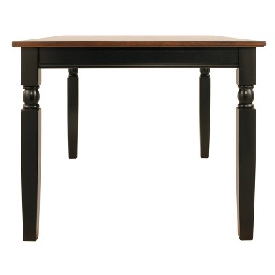 Farmhouse Chic Black & Brown Wood Rectangular Dining Table