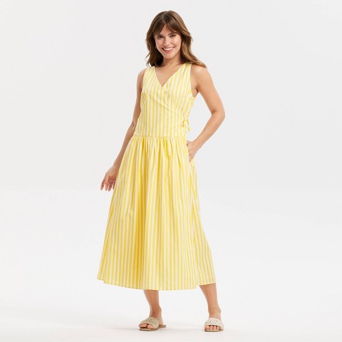 Женские платья A New Day Women's Maxi Wrap Dress - A New Day™ Yellow Striped M