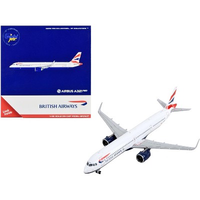 Airbus A321neo Commercial Aircraft "British Airways" White with Tail Stripes 1/400 Diecast Model Airplane by GeminiJets