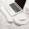Insten Mouse Pad with Wrist Support and Keyboard Wrist Rest, Ergonomic, Easy Typing, Memory Foam For Gaming Office, Round, White - 2 of 4