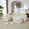 Racxily Modern corduroy cloud sofa, can be freely combined and has a comfortable sitting experience, suitable for modern living room - 2 of 4