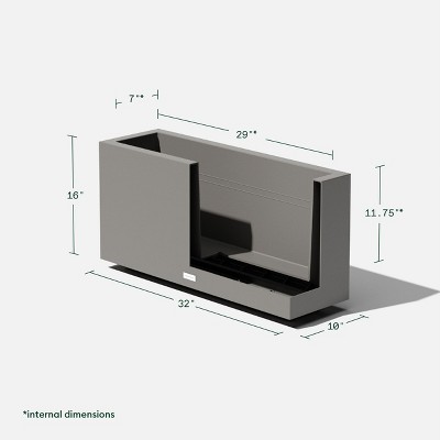 Gray Extra Large Rectangular UV Resistant Floor Planter