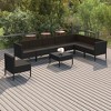 vidaXL Patio Lounge Set Outdoor Sectional Sofa Set Table Poly Rattan Black - 2 of 4