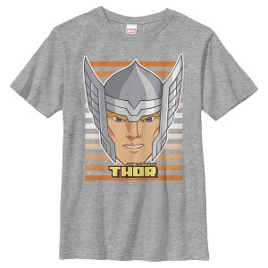 Boy's Marvel Thor Cartoon Face T-Shirt - 1 of 4