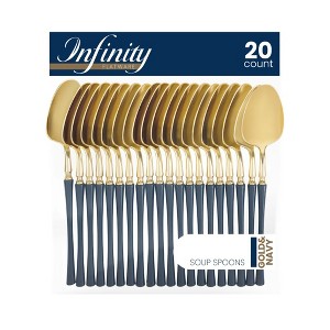Infinity Modern Design Disposable Plastic Flatware Set – 40-Piece Elegant Cutlery for Parties and Events - 1 of 3