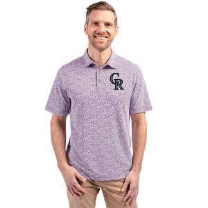 Colorado Rockies Cutter & Buck Virtue Eco Pique Botanical Print Recycled Mens Polo - 1 of 1