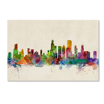 22" x 32" Chicago Illinois by Michael Tompsett - Trademark Fine Art