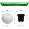 10.2" H x 13.5" Dia (10" Opening) Round Self-Watering Indoor Plant Pots with Drainage & Water Level Monitor, White Dot Design - 2 of 4