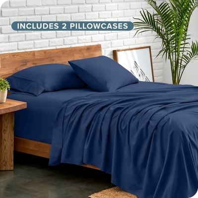 Twin XL Dark Blue Microfiber Deep Pocket Sheet Set