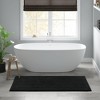 NAYSAYE Bath Rug 24" x 60" Plush Soft 100 Percent Cotton Reversible Dense Absorbent Non Slip for Bathroom, Black - 2 of 4