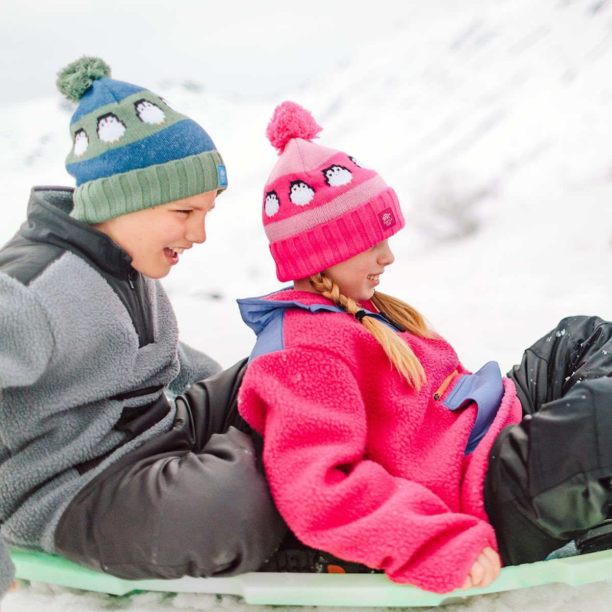Turtle Fur Kids Recycled Pengy Pom Beanie - Winter Hat - thumbnail 2