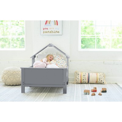 Silver Pine House-Shaped Toddler Bed with Guard Rails