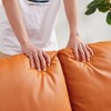 PU Leather Accent Armchair with Metal Armrests, Extra Thick Padded Cushion and Non-Slip Feet - 3 of 4
