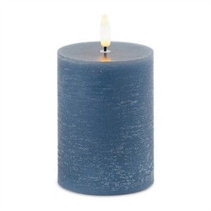 FIA Wick Blue Pillar Candle (Set of 2) - 1 of 2