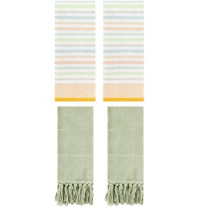 REGALWOVEN 4 Pcs Cotton Soft Absorbent Home Bathroom Decorative Hand Towel - 1 of 4