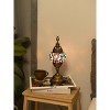 Kafthan 14.5 in. Handmade Multicolor Flower Mosaic Glass Table Lamp with Brass Color Metal Base - 3 of 4