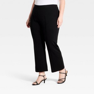 Women's Mid-Rise Mini Kick Flare Pants - A New Day™ Black XXL Long
