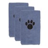 Bone Dry Embroidered Microfiber Pet Towel, Set 3 Piece, Stonewash Blue, Small - 3 of 4