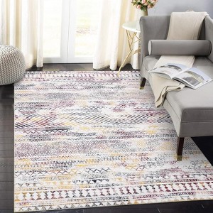 Coucheta Modern Geometric Area Rug Machine Washable Non-Slip Low Pile Carpet for Living Room Bedroom,  Multi-Color & Size - 1 of 4