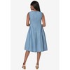 Jessica London Women's Plus Size Cotton Denim Dress - 3 of 4