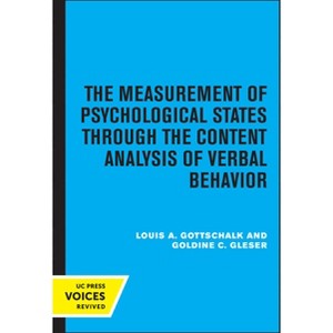 The Measurement of Psychological States Through the Content Analysis of Verbal Behavior - by  Louis A Gottschalk & Goldine C Gleser (Paperback) - 1 of 1