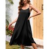 Women's Summer V Neck Sleeveless Maxi Dresses Adjustable Spaghetti Strap Casual Loose Beach Long Dress with Lined - 4 of 4