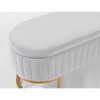 Airsurfer Oval Velvet Storage Bench with Metal Legs, Upholstered Lift-Top Ottoman Bench for Bedroom, Living Room, or Entryway - 4 of 4
