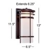 Possini Euro Design Theola Modern Outdoor Wall Light Fixture Bronze LED 12 3/4" Etched Glass Shade for Post Exterior Barn Deck House Porch Yard Patio - 4 of 4