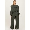 Pinkblush Olive Ribbed Half Zip Pullover Wide Leg Pant Maternity Set - 4 of 4