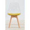 Spoon Shaped Plastic Dining Chair, Set of 4, Metal & Wood Leg, Some Have Soft Cushions - 3 of 4