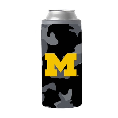 NCAA Michigan Wolverines 12oz Black Camo Slim Can Cooler