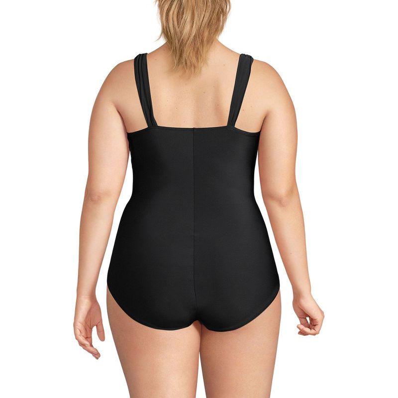 Lands' End Women's SlenderSuit Grecian Tummy Control Chlorine Resistant One Piece Swimsuit, 2 of 6