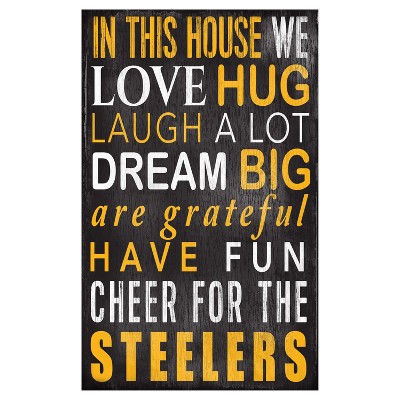 NFL Pittsburgh Steelers Fan Creations State Shape Logo Sign