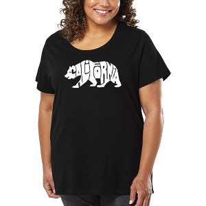 LA Pop Art Women's Word Art T-shirt - California Bear - 1 of 4