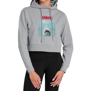 Jaws Movie Poster 2 Cropped Hoodie Pullover Sweatshirt - 1 of 4