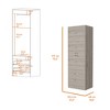 Gulches Modern Armoire with Double Doors, One Large Cabinet, Two Drawers, White, 47.8"H x 20.8"W - 3 of 4