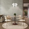 LeisureMod Bristol 27" Round Dining Table with Sintered Stone Top and Walnut Steel Pedestal Base for Modern Kitchen and Dining Room - 2 of 4