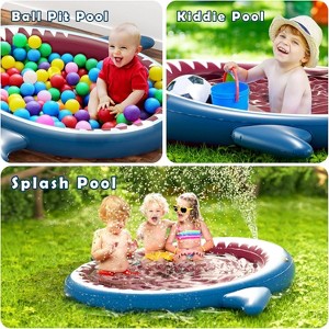 Jasonwell 71-Inch Inflatable Kiddie Pool Sprinkler - 3-in-1 Shark Ball Pit & Wading Pool, Outdoor Water Toy for Boys, Girls & Dogs, Multicolor - 1 of 4