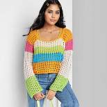 Women's Square Neck Pointelle Pullover Sweater - Wild Fable™