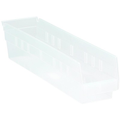 Quantum Storage Systems Economy Shelf Bin, Nesting, 17-7/8"W X 4-1/8"D X 4"H, (7) Divider Slots, Rear Hanglock